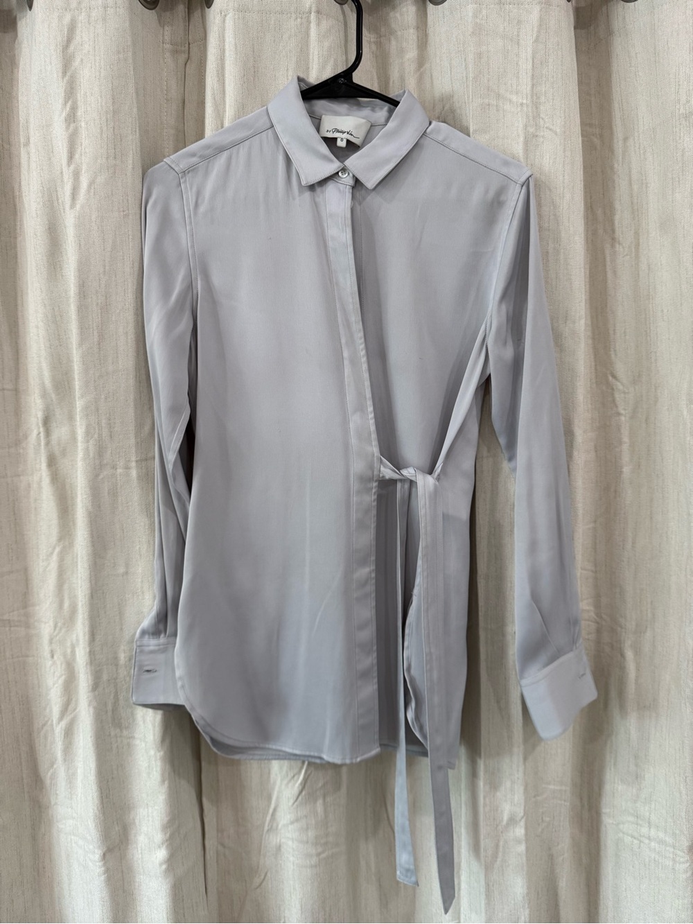 3.1 Phillip Lim Pale Gray Button-Front Blouse